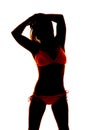 Silhouette woman bikini close look side Royalty Free Stock Photo