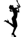 Silhouette woman dancing flamenco Royalty Free Stock Photo