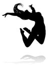 Dancer Jumping Silhouette Royalty Free Stock Photo