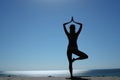 Silhouette of a woman doing yoga Retreats