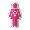 Silhouette woman emblem icon