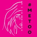 silhouette of woman with the hash tag metoo. me