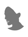 Silhouette of woman head, face in profile. Beautiful female face silhouette in profile. Royalty Free Stock Photo