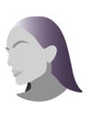 Silhouette of woman head, face in profile. Beautiful female face silhouette in profile. Royalty Free Stock Photo