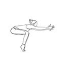 Silhouette Woman In Joga Pose Doodle On White Background Healthy Lifestyle Concept