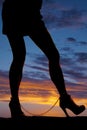 Silhouette woman legs ankle cuffs Royalty Free Stock Photo