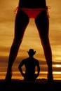 Silhouette woman legs bikini front Royalty Free Stock Photo