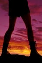 Silhouette woman legs boots from back Royalty Free Stock Photo