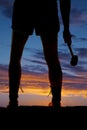 Silhouette woman legs hammer back Royalty Free Stock Photo