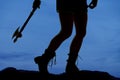 Silhouette woman legs hatchet behind Royalty Free Stock Photo