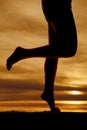 Silhouette woman legs kick back bare Royalty Free Stock Photo