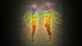 Silhouette of woman and man with aura and energetic body