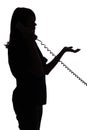 Silhouette of woman on the phone Royalty Free Stock Photo