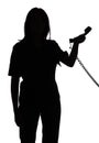 Silhouette of woman on the phone Royalty Free Stock Photo