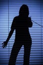 Silhouette of woman on the phone (blind) Royalty Free Stock Photo