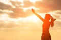 Silhouette of woman pray