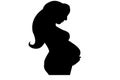 Silhouette of woman pregnant logo on white background Royalty Free Stock Photo