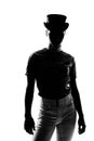 Silhouette Of Woman Prepared For Riding Royalty Free Stock Photo