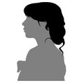 Silhouette of a woman in profile