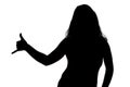 Silhouette of woman showing call me Royalty Free Stock Photo