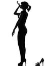 Silhouette woman smelling perfume Royalty Free Stock Photo