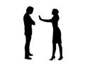 Silhouette of woman stop man Royalty Free Stock Photo