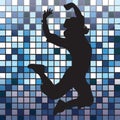 silhouette of a woman striking dance pose. Vector illustration decorative design