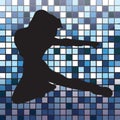 silhouette of a woman striking dance pose. Vector illustration decorative design