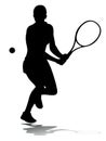 Silhouette woman tennis player