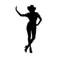 silhouette of a cowgirl sexy pose. Royalty Free Stock Photo