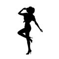 silhouette of a cowgirl sexy pose. Royalty Free Stock Photo