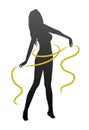 Silhouette woman with yellow metre