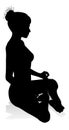 Yoga Pilates Pose Woman Silhouette Royalty Free Stock Photo