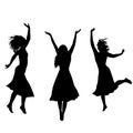 Silhouette of women enjoying life