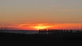 Silhouette of a wooden fence at sunset Royalty Free Stock Photo