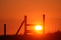 Silhouette of wooden stile at sunset Royalty Free Stock Photo