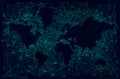 Silhouette of a world map, fractal abstract background Royalty Free Stock Photo