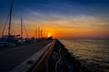 Silhouette of Yacht Parking Pier in the Sunset