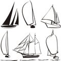 Silhouette of yachts