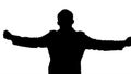 Silhouette Yawning doctor with hand covering mouth, tired, stres