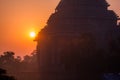 Silhouette of an 800 year old ancient temple. Sun Temple, Konark, Odissha (Orissa), India.