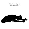 Silhouette of yoga pose Janu Shirshasana B.