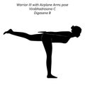 Silhouette of yoga pose Virabhadrasana C