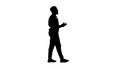 Silhouette Young African american businessman gesturing and talk Royalty Free Stock Photo