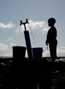 Silhouette of young boy in Langa