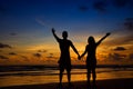 Silhouette young couple in love Royalty Free Stock Photo