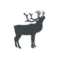 Full reindeer reindeer silhouette with big horns