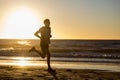 Silhouette young dynamic athlete runner man with fit strong body Royalty Free Stock Photo