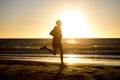 Silhouette young dynamic athlete runner man with fit strong body Royalty Free Stock Photo