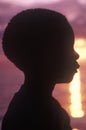 Silhouette of young Jamaican at sunset Royalty Free Stock Photo
